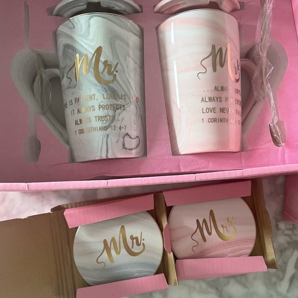 Other - Mr. & Mrs. Wedding Coffee Mug & Coaster Set